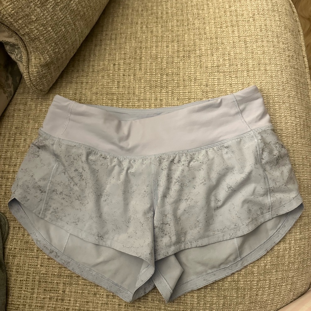 White/Gray lululemon speed up shorts